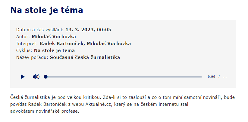 R_Bartonicek's tweet photo. Pokud by si chtěl někdo poslechnout můj rozhovor pro Radio Proglas, najdete ho tady. Například od 9. minuty mluvím o tom, proč chodím mimo jiné na protivládní demonstrace. Děkuji Mikuláši Vochozkovi za pozvání, přípravu i otázky.  A vám za vstřícnost. https://t.co/Xvt0yuLmBC https://t.co/QYueCnJkT9