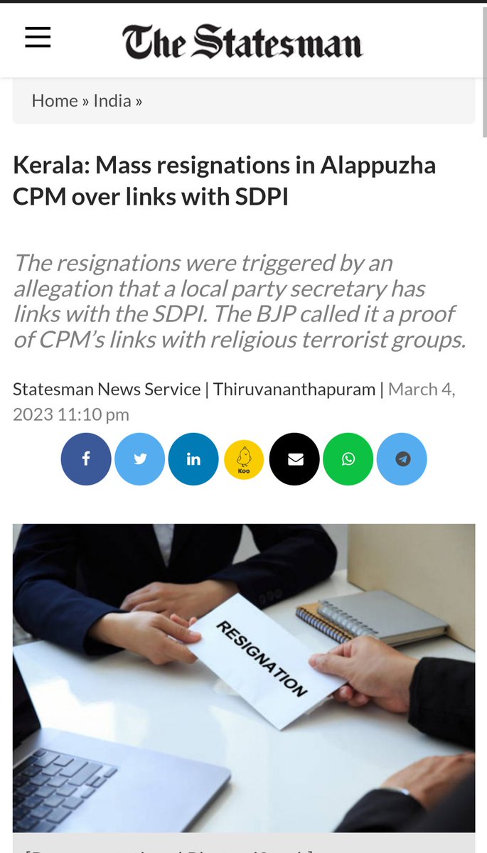 Gp_hjs's tweet image. Even Communist Cadre in Kerala are wary about the activities of SDPI and their terror background !

All Nationalists should demand that the fanatical political party SDPI be banned by the election commission !

#Ban_Communal_SDPI