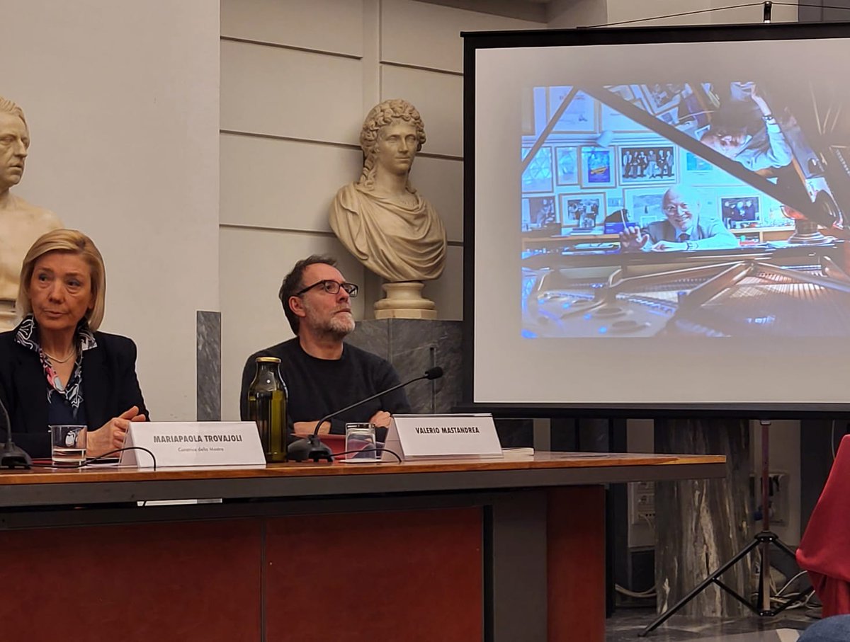 Alla presentazione alla stampa della mostra "Armando Trovajoli. Una leggenda in musica" che apre domani sabato 11 marzo al Museo di Roma in Trastevere, la prima mostra che ricostruisce la lunga carriera artistica del maestro