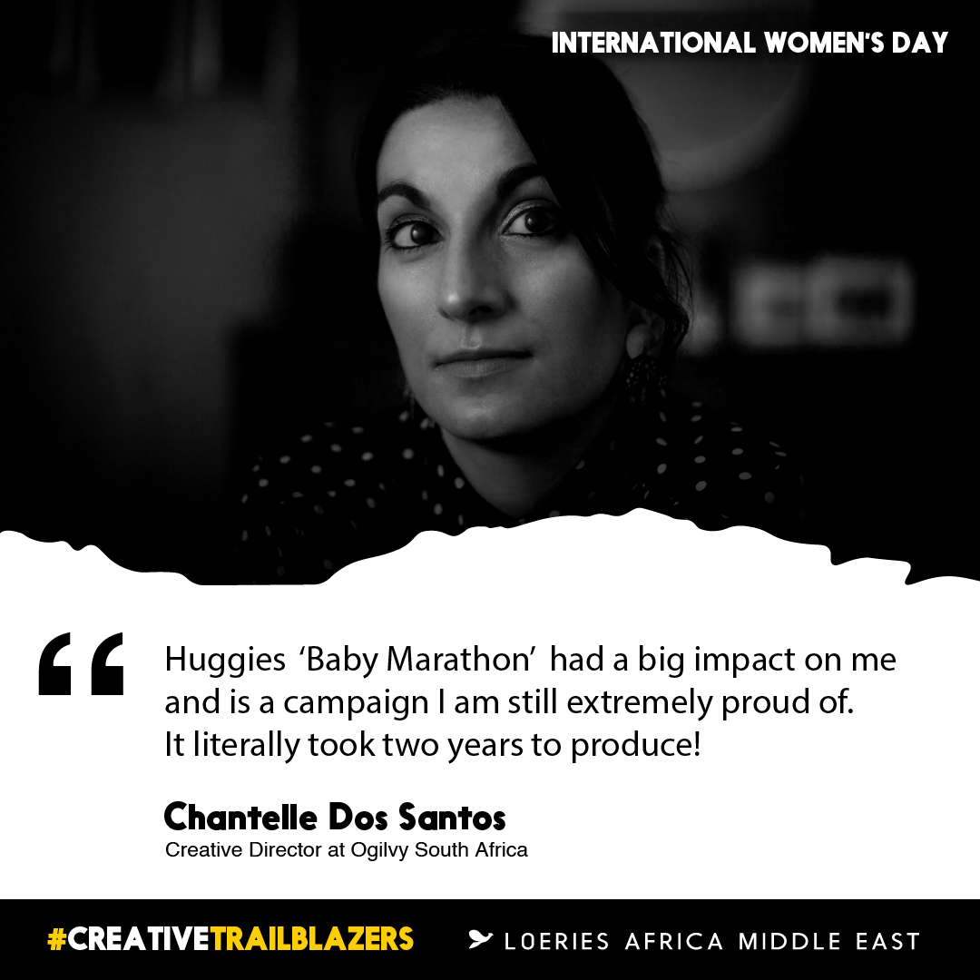 Ending this fantastic week by continually celebrating international women's day with another creative trailblazer. Chantelle Dos Santos shares her Loeries winning moment. Campaign: Huggies Baby Marathon #OgilvySouthAfrica #Loeries2023 #Creativity #BloodSweatTears