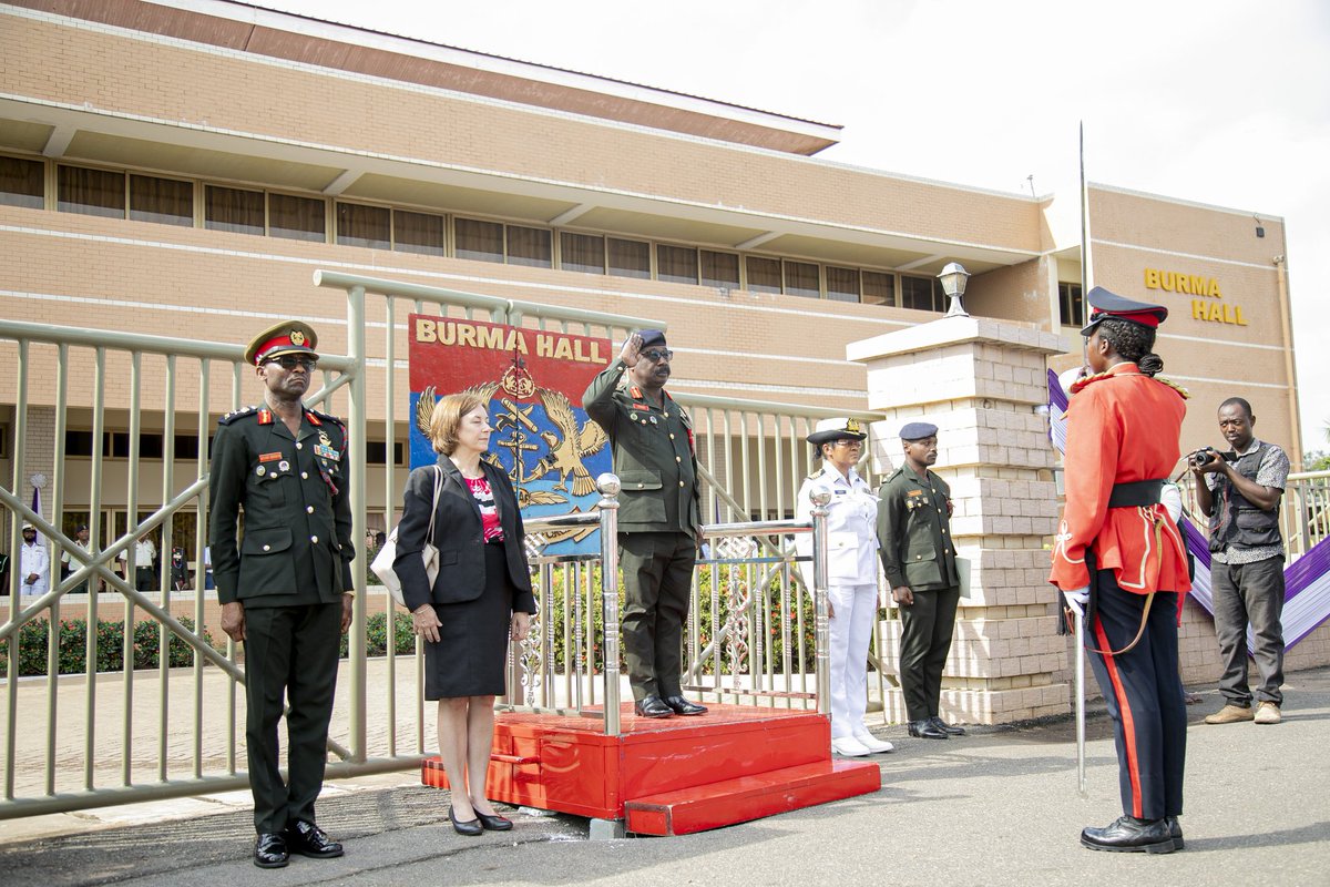 arhin_veronica's tweet photo. An all-female parade to welcome the Guest of Honour for GAF IWD 23 celebration at the forecourt of Burma Hall. https://t.co/J2qebJgiW2