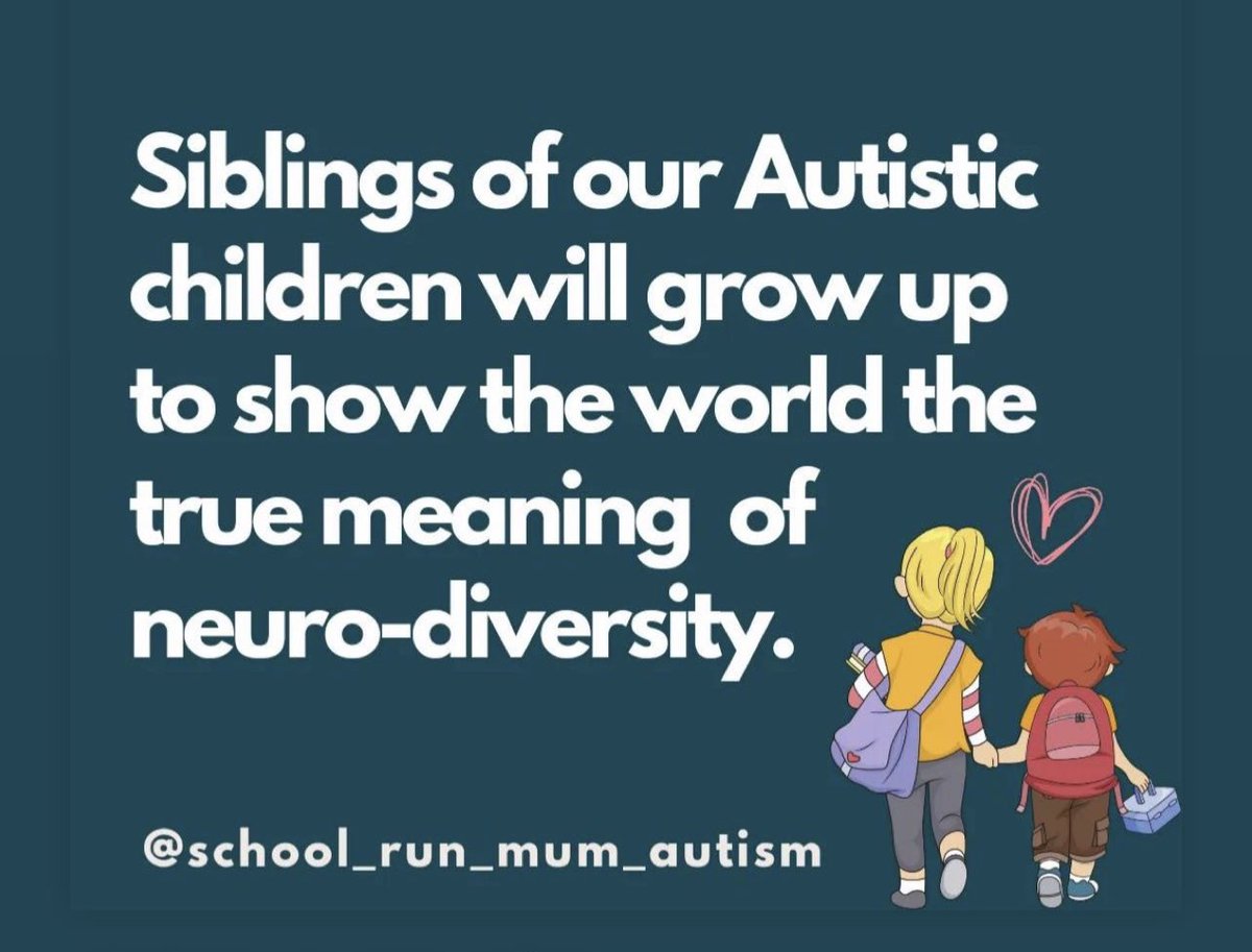 NRSaundersbooks's tweet photo. Siblings are special 🥰 
Quote by: school_ run_mum_autism https://t.co/ZjAjssC7KZ