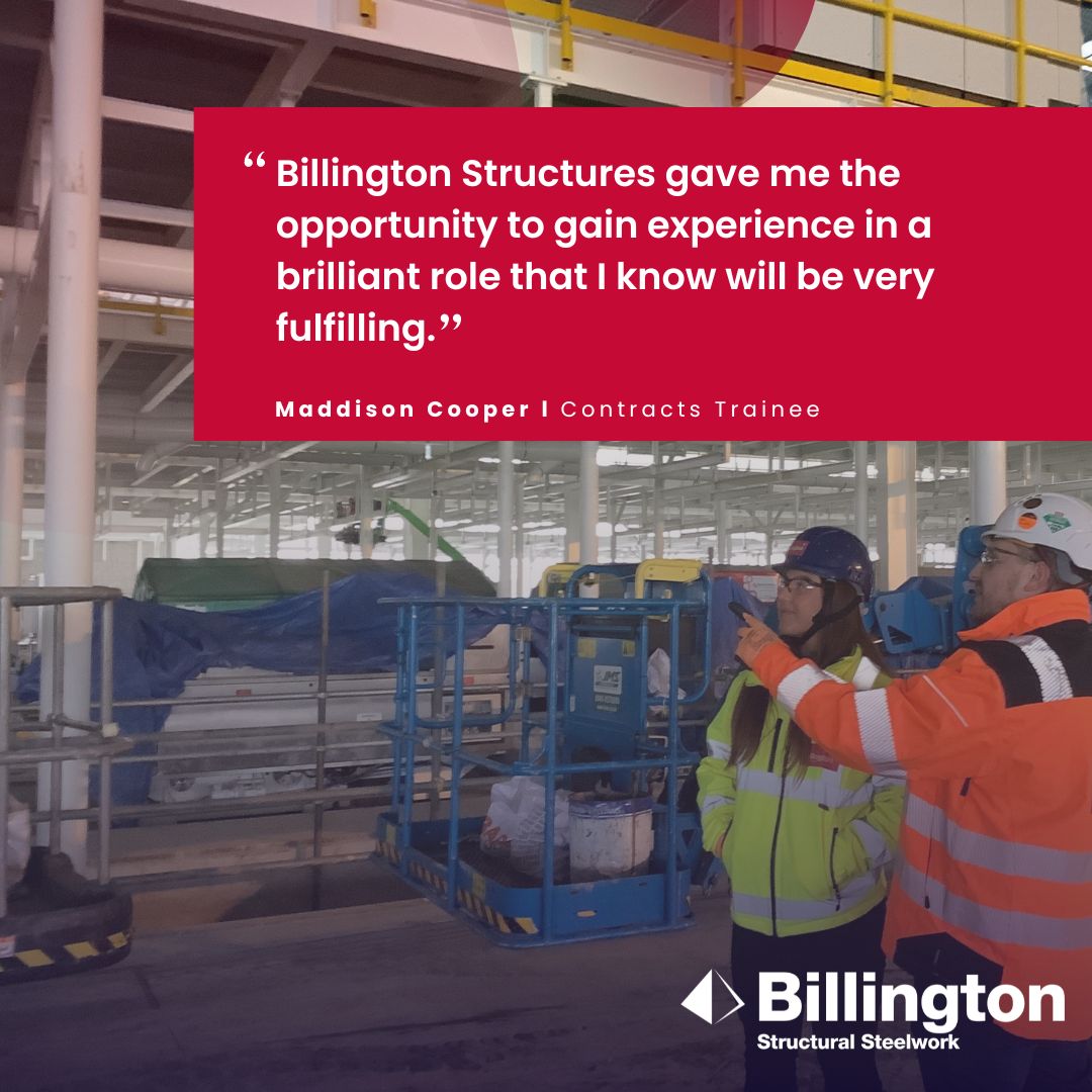 BillingtonSteel's tweet photo. We interviewed our very own Maddison, Trainee Project Manager on her thoughts and journey within the construction industry.🏗️🚀

See her full interview here: https://t.co/S5itb3tOUW

@womensday @steelcoinfo @ConstructionEnq 
#construction #steel #yorkshire #esg #team https://t.co/rYOjFaV4ZJ