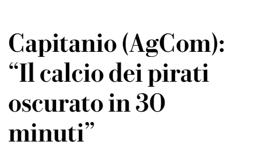 DanieleBibo's tweet photo. Dopo i dati Auditel che confermano le milioni di #disdette alle piattaforme streaming, #Capitanio, presidente dell'#AgCom ha annunciato una stretta alla pirateria e agli streaming illegali. #DisdettaSkyDazn https://t.co/DtQDF1pUha