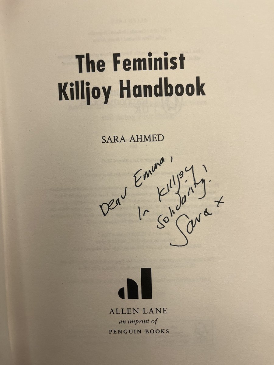 A true feminist joy to see @SaraNAhmed talk yesterday with fellow feminist and decolonial killjoys - @OlgaMun_ED and @aizuddin_anuar 

The book is for my daughter when she’s old enough to read it

#TheFeministKilljoyHandbook
#wearefeministkilljoys
#killjoysolidarity