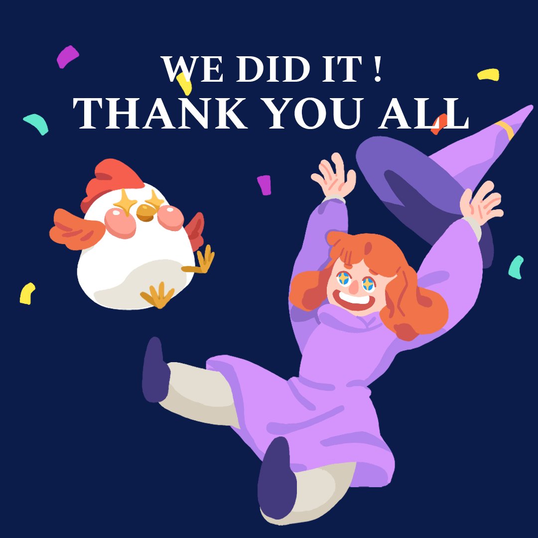 AetherLifeGame's tweet image. ✨ What an incredible 60 days it&apos;s been! Glad to have you all with us along for the ride. 💕

We reached over 300% of our goal with the help of more than 650 backers! We couldn&apos;t have done it without your amazing support. Thanks for your generosity.

#AetherWizardLife #AWL