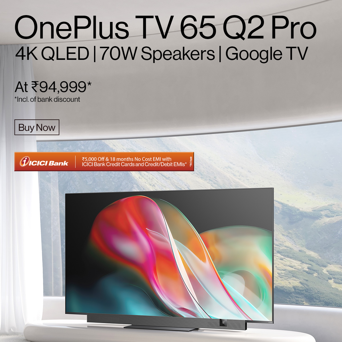 OnePlus_IN's tweet image. Our latest flagship viewing experience, geared up with stunning QLED display and 70W powerful speakers is here. Experience the all-new #OnePlusTVQ2Pro now: onepl.us/3Yd3Nfj
 
#OnePlusTV
#ImaginationandIntelligence 
#OnePlus