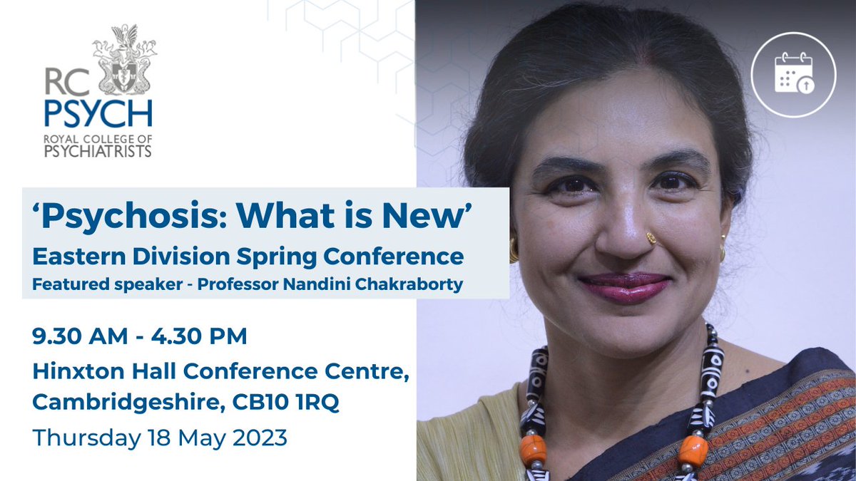 rcpsychEastern's tweet photo. We can't wait for the #EasternSpringConf on Thursday, 18 May! Thrilled to have @DrNandiniC join us, sharing her invaluable insights and knowledge. Don't miss out on this exciting event! Secure your place now, Info & bookings🔗https://t.co/kl7K0B8P4e https://t.co/jUWS0he3Sr