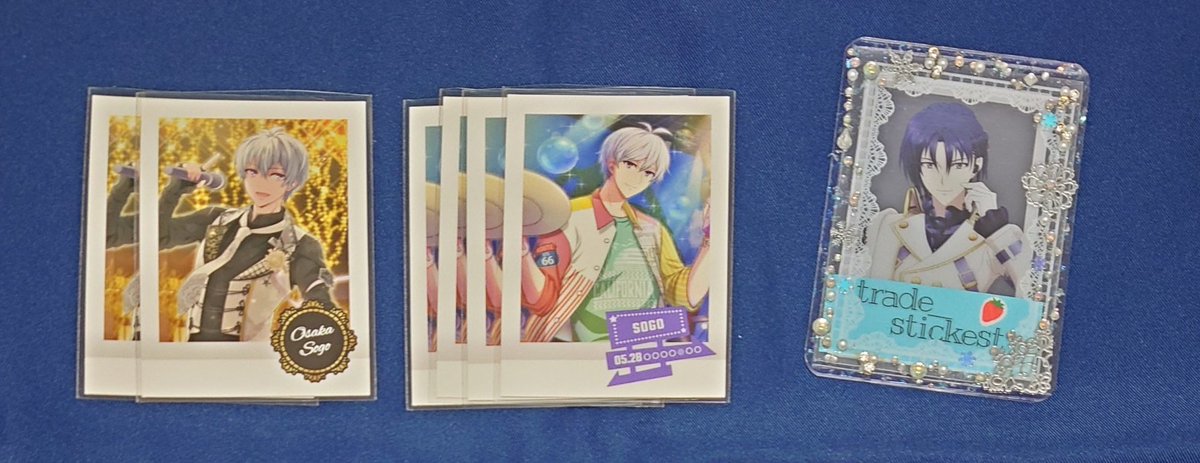 trade_stickest's tweet photo. 【交換】アイナナ アイドリッシュセブン ぱしゃこれ 10 

譲：大和 三月 環 壮五 ナギ 陸 楽 天 龍之介 千 悠 巳波（画像3枚目→箔）

求：一織

同種交換（絵柄 箔ともに）、ŹOOĻはブロードウェイ以外、郵送でのお取引。
検索からもお気軽にお声がけくださいませ。 https://t.co/7ipjwB5fKy