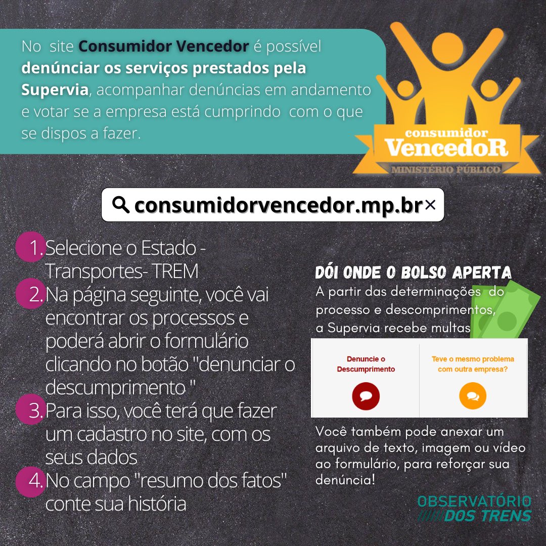 obsdostrens's tweet photo. O tutorial de milhões. Já faz algum tempo que vocês vem nos perguntando como denunciar a Supervia e aqui vai um passo a passo.

Qualquer dúvida, mandem pra gente! https://t.co/VfCwGhGFRS