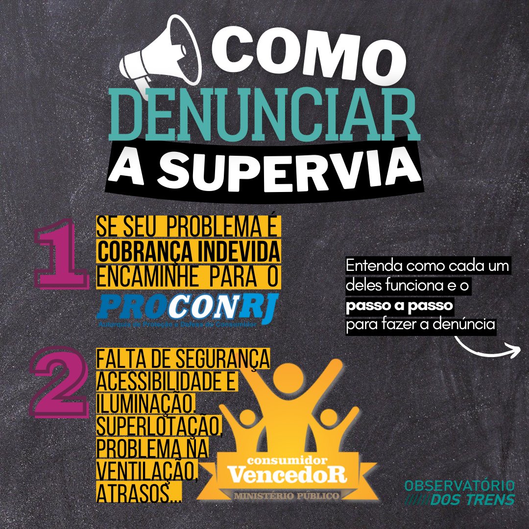 obsdostrens's tweet photo. O tutorial de milhões. Já faz algum tempo que vocês vem nos perguntando como denunciar a Supervia e aqui vai um passo a passo.

Qualquer dúvida, mandem pra gente! https://t.co/VfCwGhGFRS