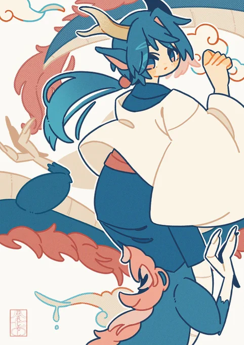 #イラスト  龍天に登る 