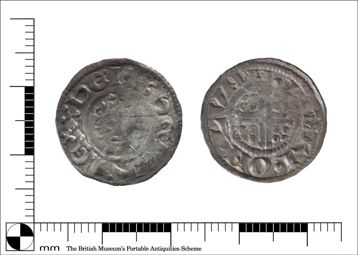 A Medieval silver penny of John (AD 1199-1216) dating to AD 1204-1205 for today’s #FindsFriday.

See record CORN-ED448C for details:

finds.org.uk/database/artef…

#PortableAntiquitiesScheme #RecordYourFinds #MuseumOfCornishLife #Archaeology #Cornwall #Medieval #MedievalCoins