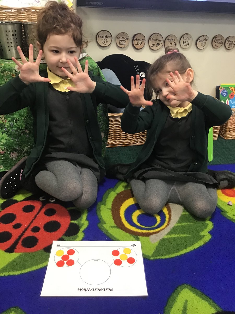 ReceptionHGPA's tweet photo. In maths we explored the different parts which make the whole of 9 and 10 #hardwickgreenpa #hardwickeyfs #hardwickmaths https://t.co/BRtXmRzluh