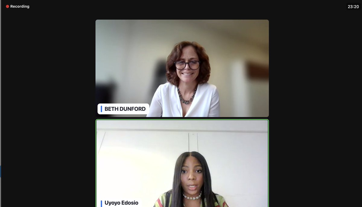 AlphonsoVM's tweet photo. #HappeningNow: @AfDB_Group celebrates #InternationalWomansDay/Month, with a webinar about women &amp; girls in #digital. Bank Vice Pres. @beth_dunford addressing audience, noting #AfDB's #AFAWA, Coding for Employment and other programs provide tools for #Africa's women to succeed. https://t.co/KxST4HEPUn