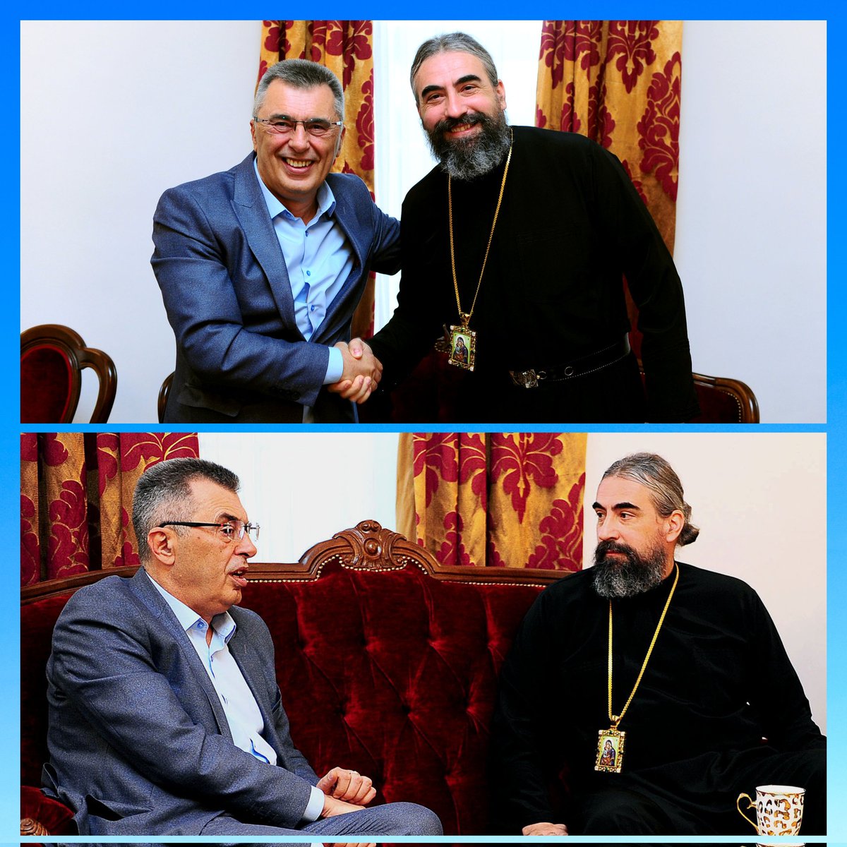 MicoDjukanovic's tweet photo. ЕПЦГ помогла обнову Саборне Цркве Светог Василија Острошког донацијом од 100.000 евра.
На данашњем састанку са владиком Методијем сам изразио велико задовољство што ће наша компанија подржати овако значајан пројекат. https://t.co/aeHfPCfuok