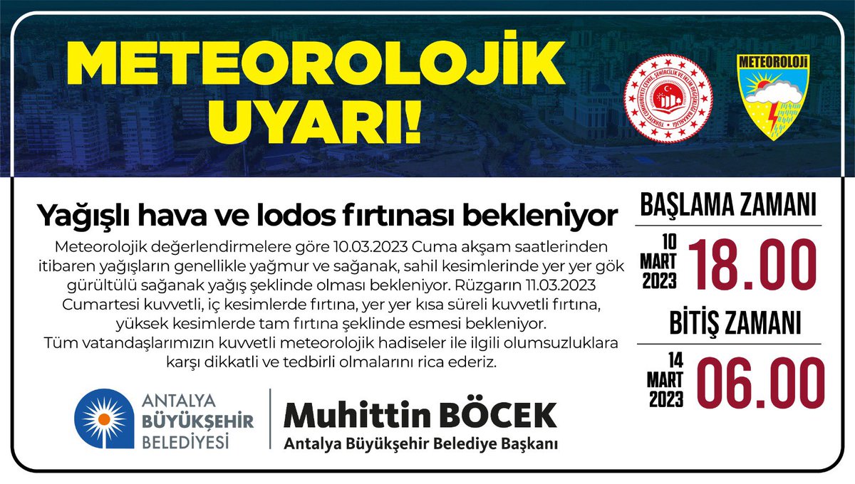 ANTALYABB's tweet photo. #Meteorolojik #Uyarı
.
.
#Antalya https://t.co/HEMowIm8Su