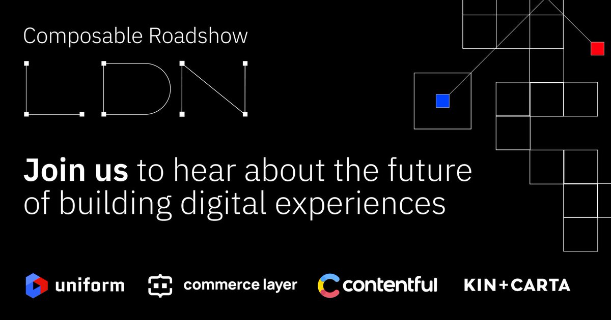 Are you in London next week on Tuesday, March 14? Join us for the #ComposableRoadshow with <a href="/UniformDev/">Uniform</a>, <a href="/contentful/">Contentful</a>, <a href="/kinandcarta/">Kin + Carta</a> —📍 <a href="/sohohouse/">Soho House</a> High Road House in Chiswick. eventbrite.com/e/composable-r…