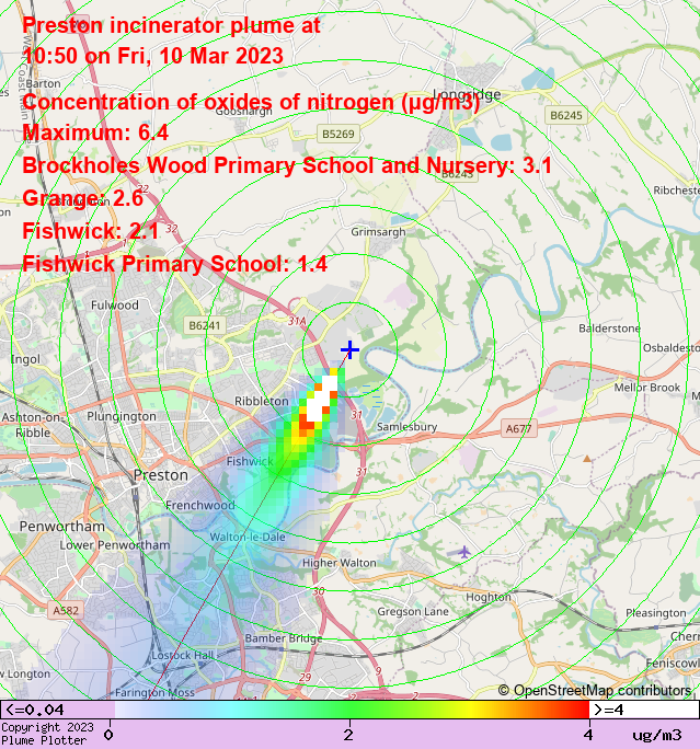 plumeplotter's tweet photo. Latest Preston incinerator plume plot, 10:50 10/03/23 #Grange #Fishwick #Ribbleton https://t.co/vYUTMnLQDm https://t.co/uoF5vaMIdy