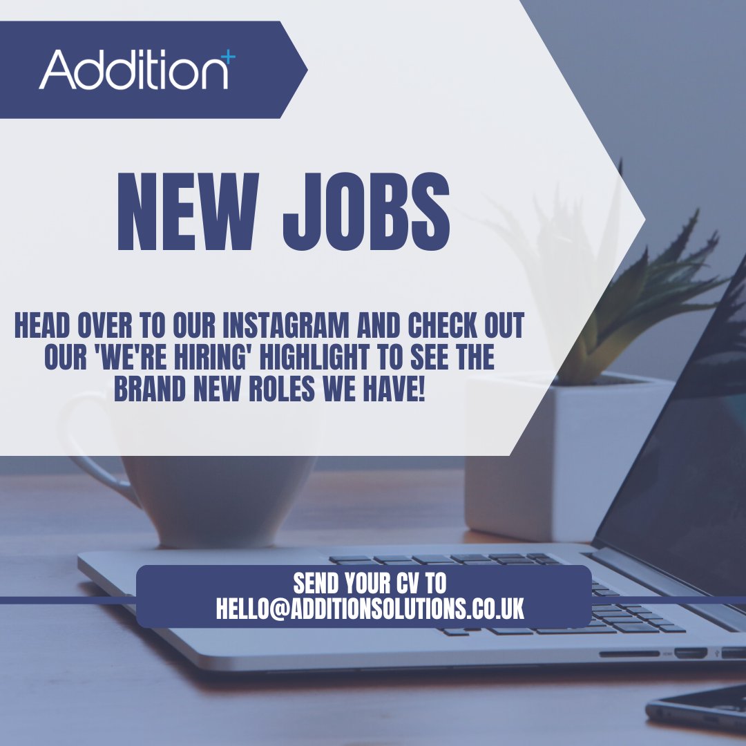 AdditionRecruit's tweet image. Happy Friday!🥳

We have even more new roles available and one of them could be the role for you!👀
Check out our Instagram highlight &apos;We&apos;re Hiring&apos; for more information

instagram.com/additionsoluti…

#additionsolutions #newroles #ITrecruitment