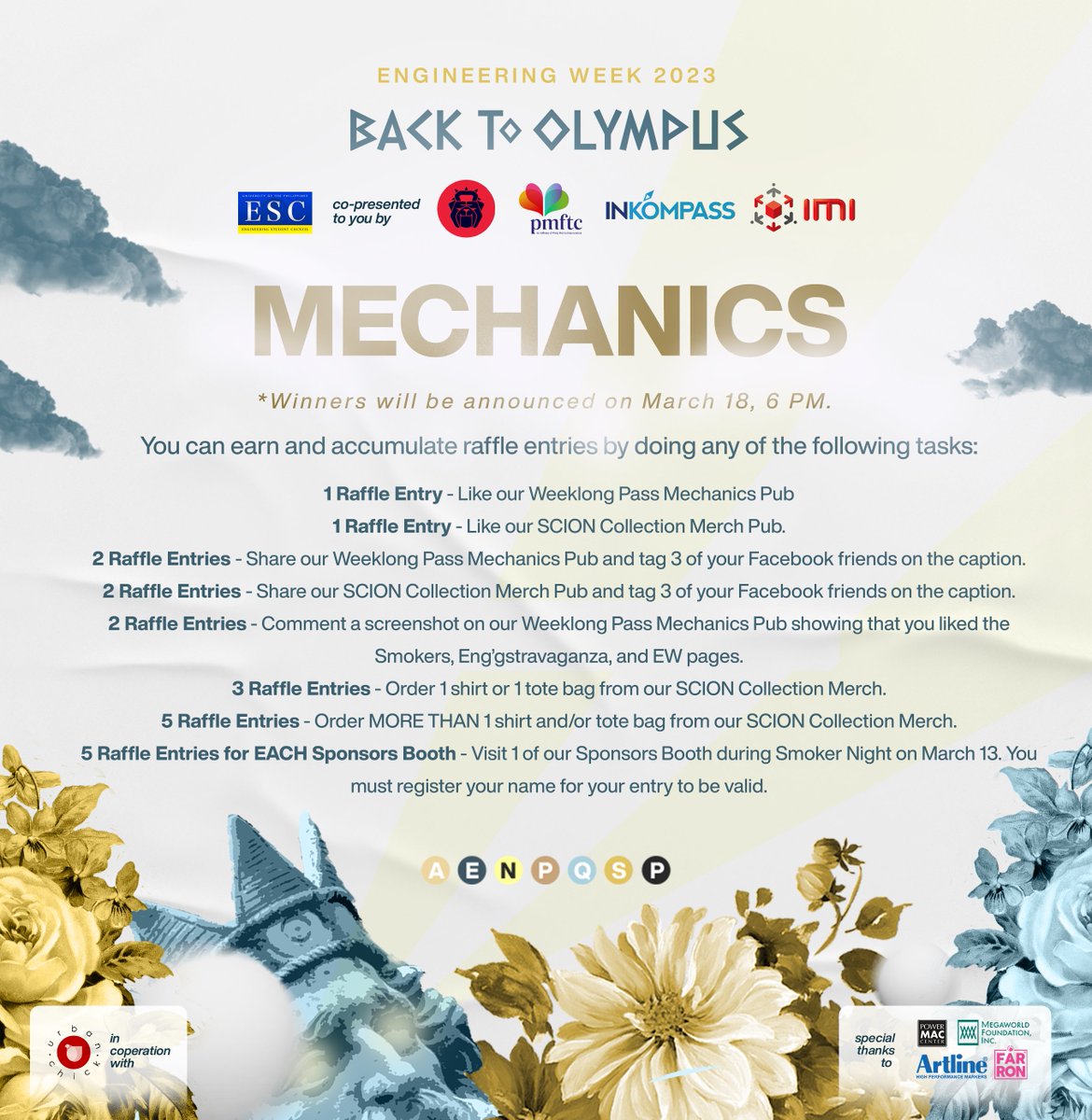 [EW 2023 FREE PASS]
Get a chance to be one of the 5 winners of FREE Eng’g Week Passes!

See full mechanics at: bit.ly/EW2023FreePass

Winners of our FREE Eng’g Week Passes will be announced on March 18, 6 PM.