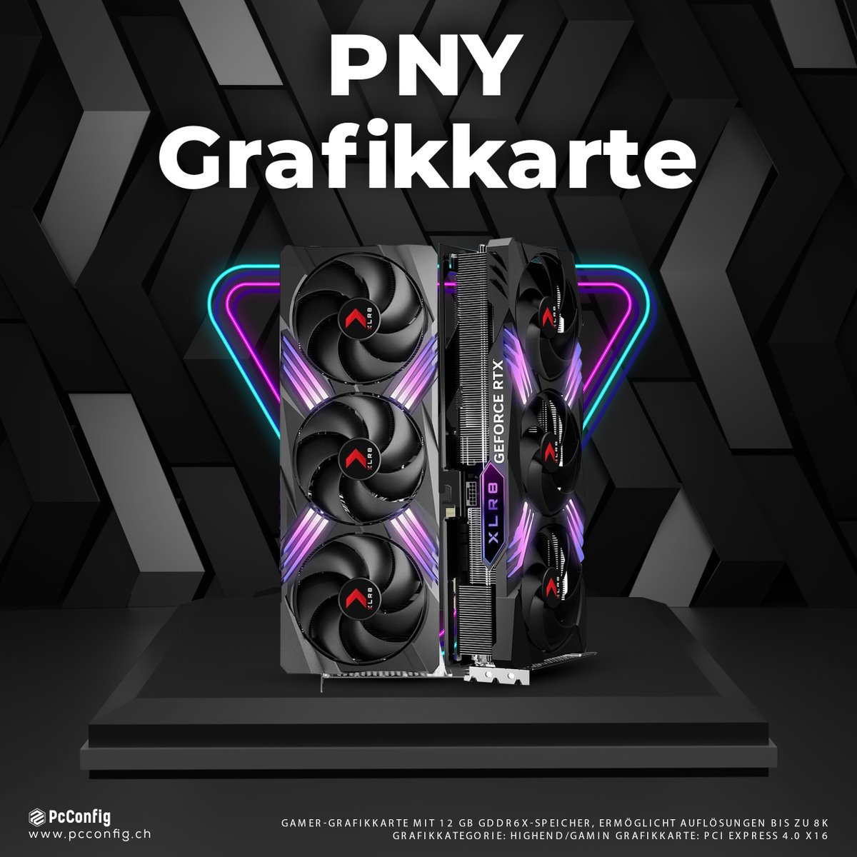 'Upgrade dein Gaming-Setup mit der PNY RTX Serie von PCConfig.ch! Erlebe atemberaubende Grafikqualität und schnelle Geschwindigkeit in deinen Spielen. Besuche PCConfig.ch. #PNYRTX #PCConfig.ch #GamingPerformance #UpgradeNow #NvidiaRTX #gamingcommunity