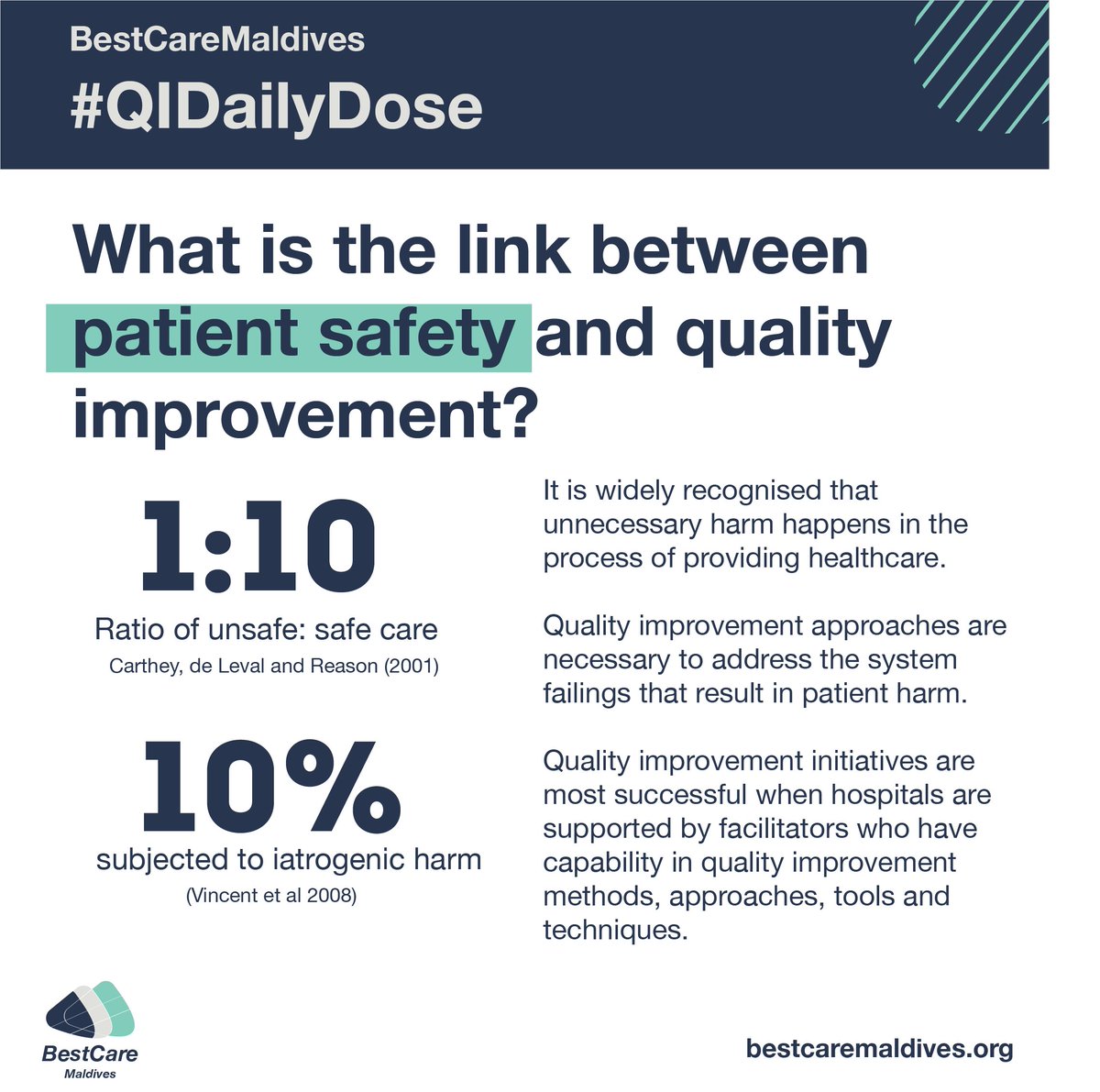 DrFSaeed's tweet photo. #QIDailyDose.
Quality improvement activities to improve patient safety are successful when hospitals are supported by facilitators who have capability in quality improvement methodologies and tools.  
#LeadingQI in #Maldives @BestCareMV https://t.co/y9XzuXaZHj