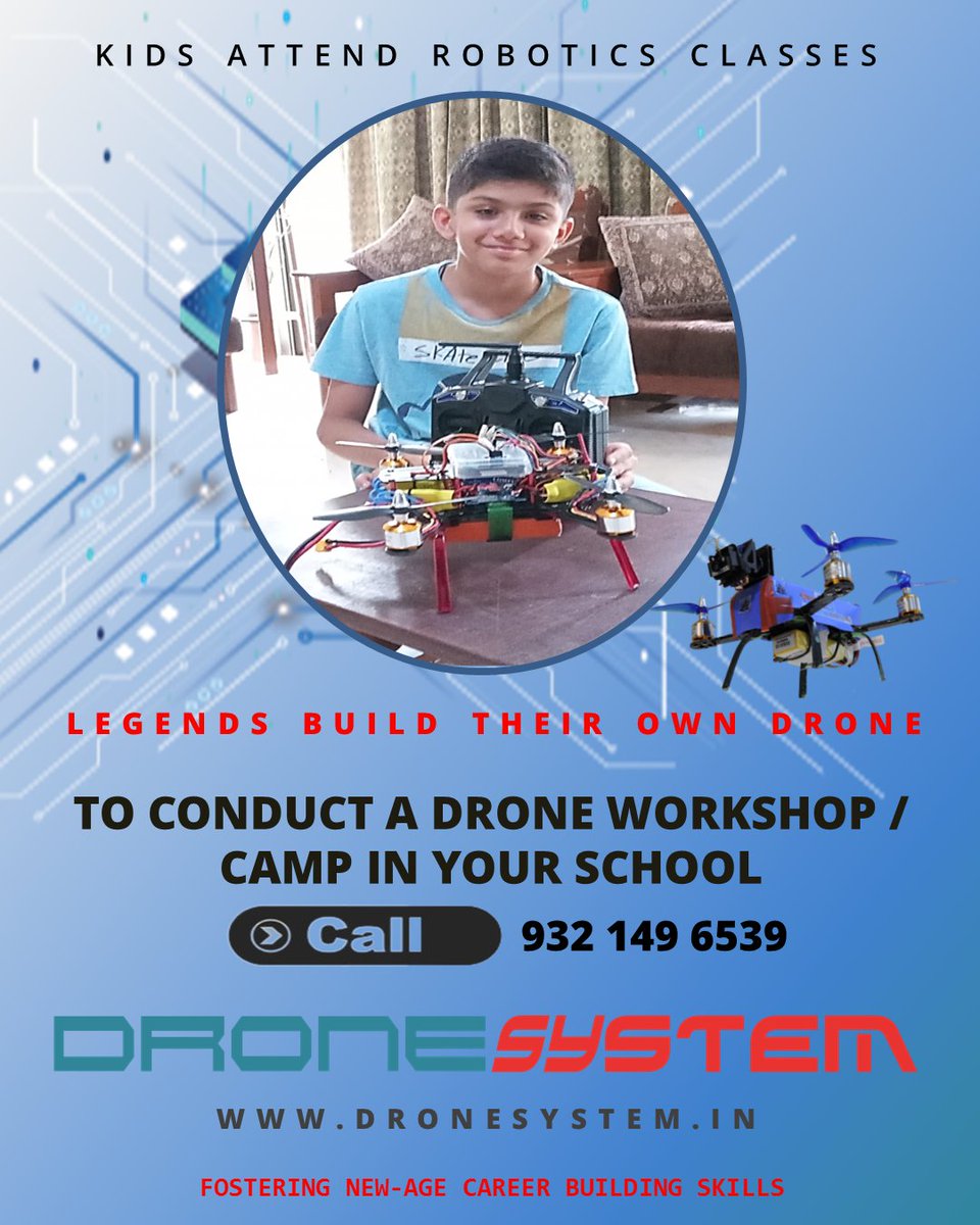 SamikaSystems's tweet image. Simple robotics classes are now outdated. Smart #kids nowadays are acquiring new age skills by building &amp;amp; flying their own #drone.

#DroneSystem - Unique Experiential Learning Programs that combine drones,  #robotics, #electronics &amp;amp; more.