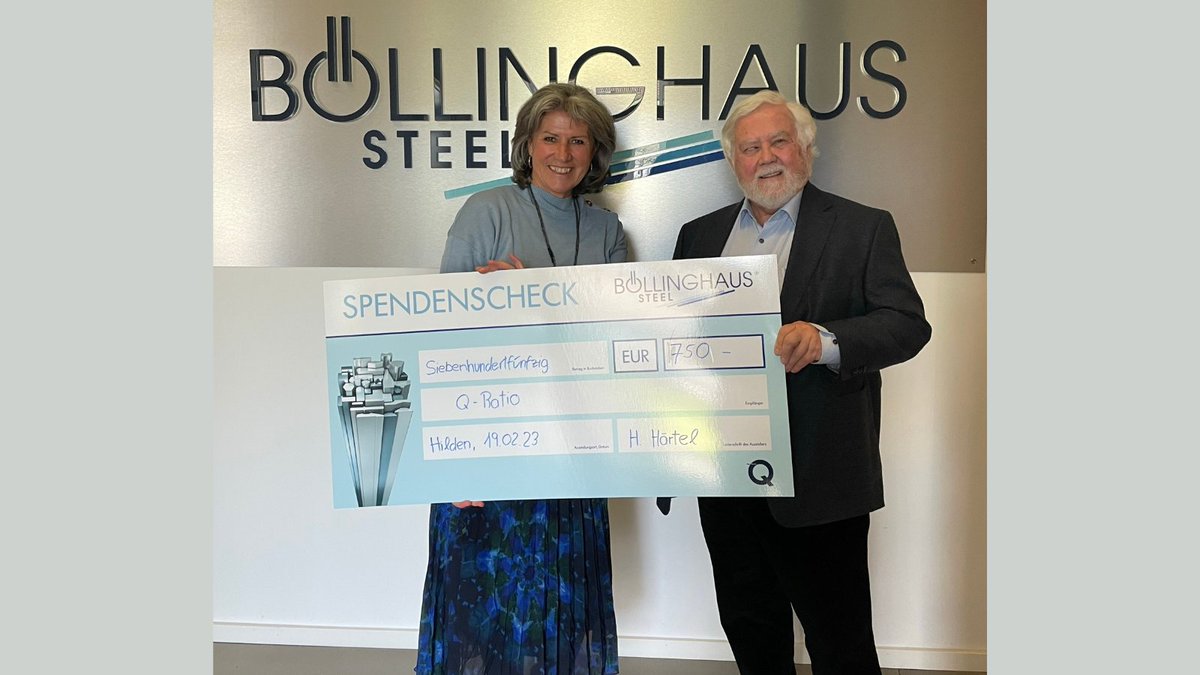 "Donation instead of gifts", the employees of Böllinghaus Steel came up with this special initiative on the occasion of Hartwig Härtel's birthday.

We are happy to support the local #charity Q-Ratio e.V.💙 Read more about the initiative in our blog post: boellinghaus-steel.com/newsblog.html