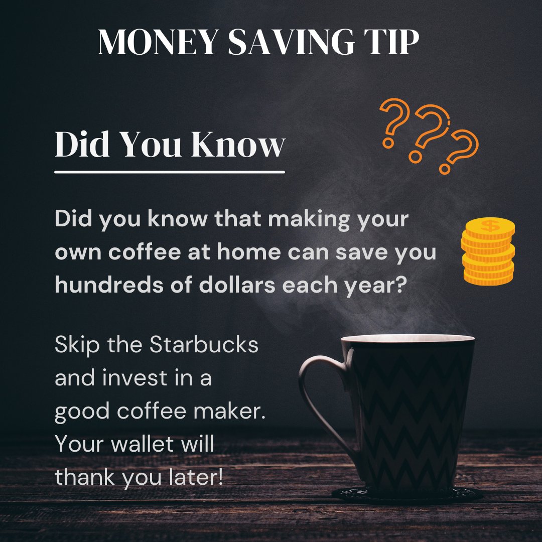 ☕️💰 Say goodbye to expensive coffee runs and hello to savings with a good coffee maker! Invest in one today and watch your wallet thank you later. 💸 #savings #moneytips #budgeting #coffeemaker #coffeeaddict #frugalliving #savemoney #minimalistlifestyle #coffeelover