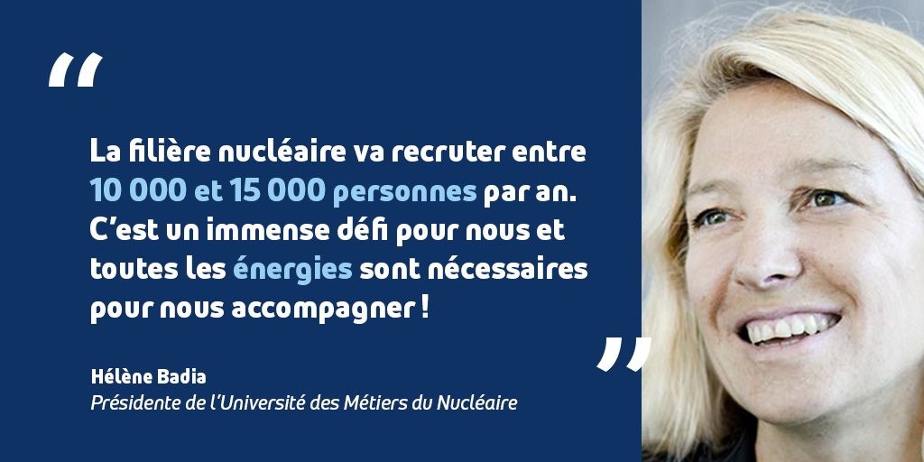 #Nucléaire : comment répondre aux besoins de #recrutement ? 📣

🎙️ Rencontre avec <a href="/helene_badia/">Hélène Badia</a>, Présidente de l’Université des Métiers du Nucléaire, et Hervé Maillart, Délégué Permanent de la filière au Conseil National de l'#Industrie ➡️ pole-emploi.org/accueil/actual… #AvecPôleEmploi