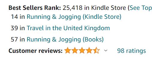 Nice to be back in the charts again - and in travel as well as running and jogging! Thanks @sandstonepress for publishing my first book. It's been one hell of a journey so far. #running #runningbooks #uktravel