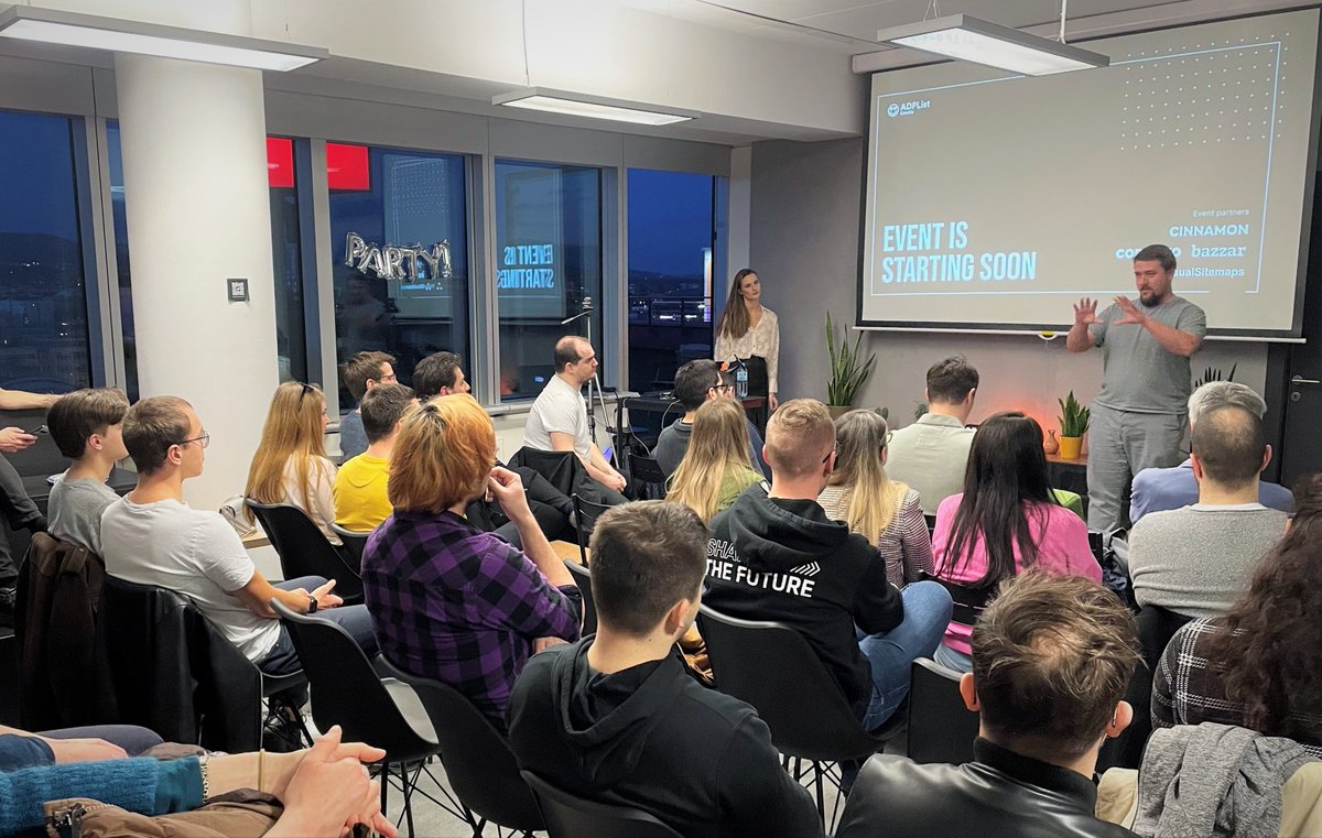 cinnamon_agency's tweet photo. Our company hosted the first @ADPList @Meetup in Croatia yesterday, organized by their local ambassador, Ljubisa Kukulj, and it was a huge success!
#ADPList #MotionDesign #Croatia #design #productdesign #meetup #zagreb #hellocinnamon #zerobullshit #community #event https://t.co/r5dX3wHQd8