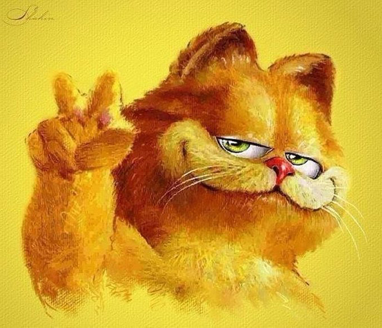Рыжий кот мультяшный