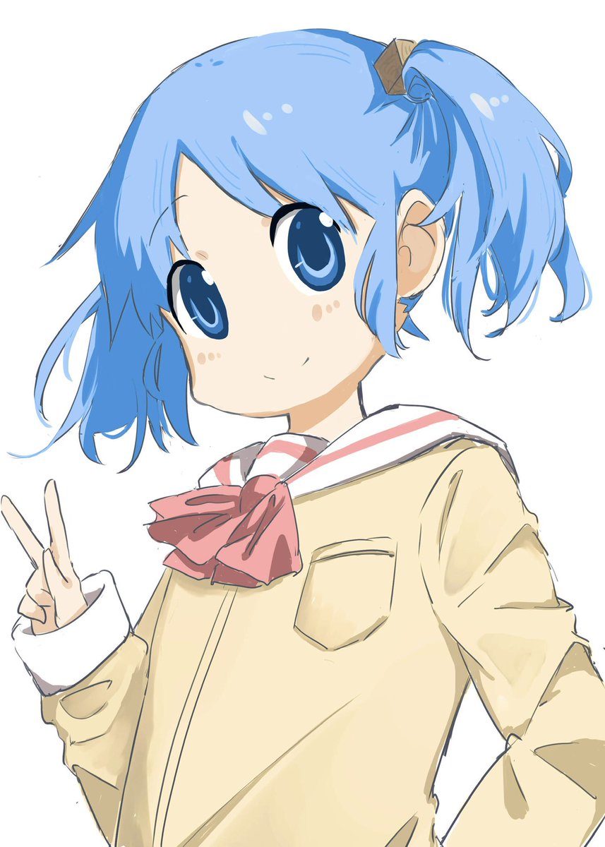 1girl solo twintails tokisadame school uniform school uniform blue eyes blue hair  illustration images