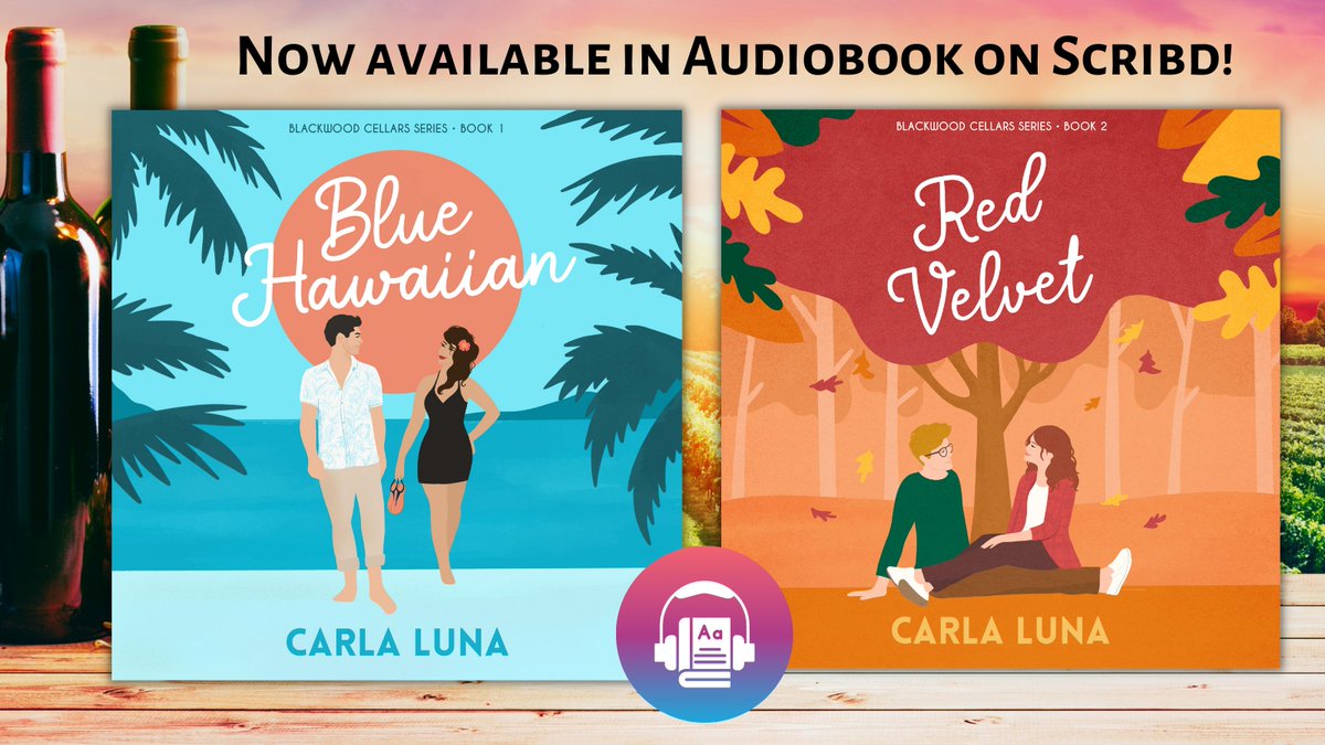 casacullen's tweet image. Audiobook News: The first two rom-coms in the Blackwood Cellars Series are now available in audiobook with Scribd! I'm halfway through Blue Hawaiian, and I love the narrator!:
Blue Hawaiian: bit.ly/3YxjvkQ
Red Velvet: bit.ly/3YG0gWh