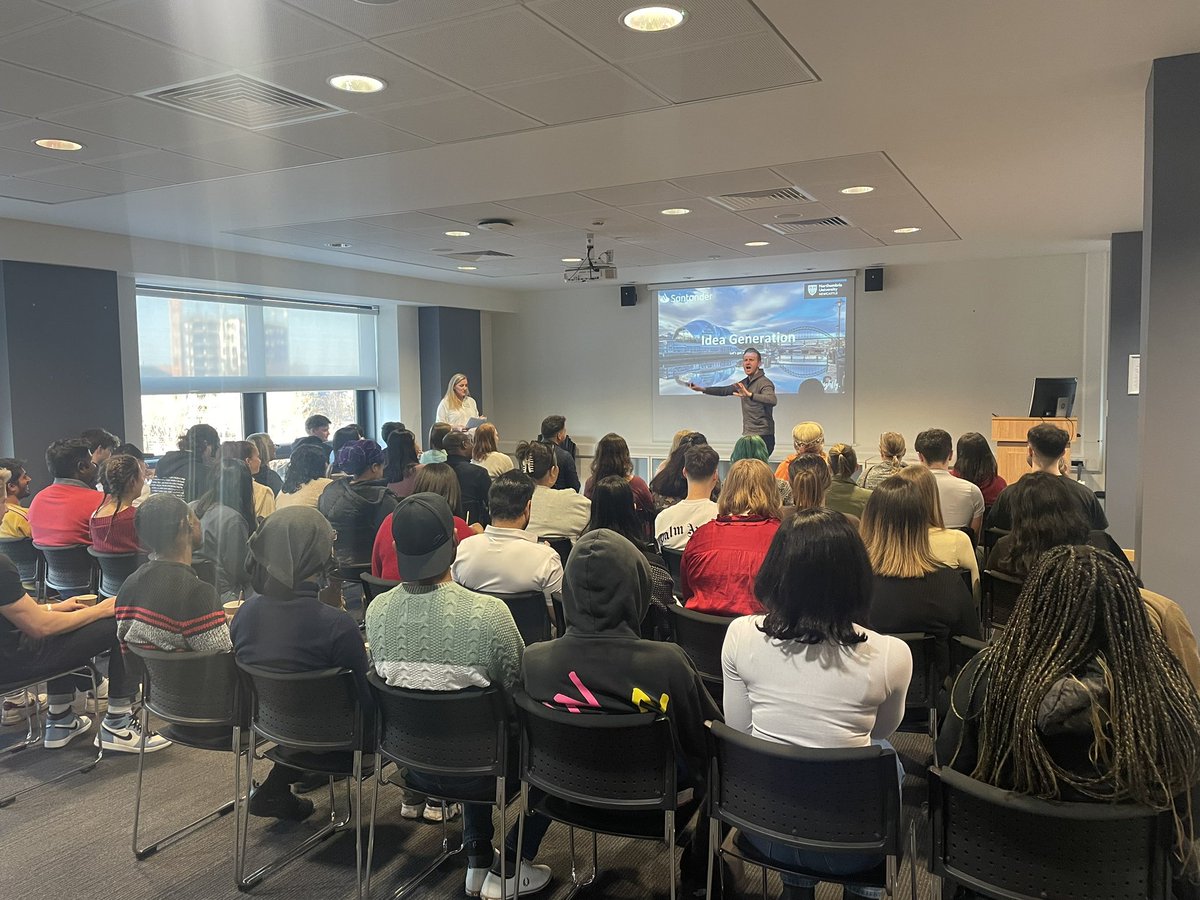 NUEnterprise's tweet image. We have @HighflySam introducing the challenge of the weekend. 

#enterprise #NUEnterpriseWeekend