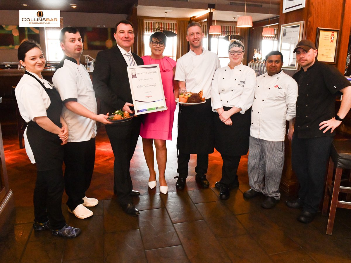 Pictured are James and Eileen Collins and the lesser seen Collins culinary crew celebrating this weeks Irish Restaurant Award for Best Gastro Pub in Limerick! Amazing dedication and work from each and everyone of the staff!! #irishrestaurantawards2023 #foodoscars #bestgastropub