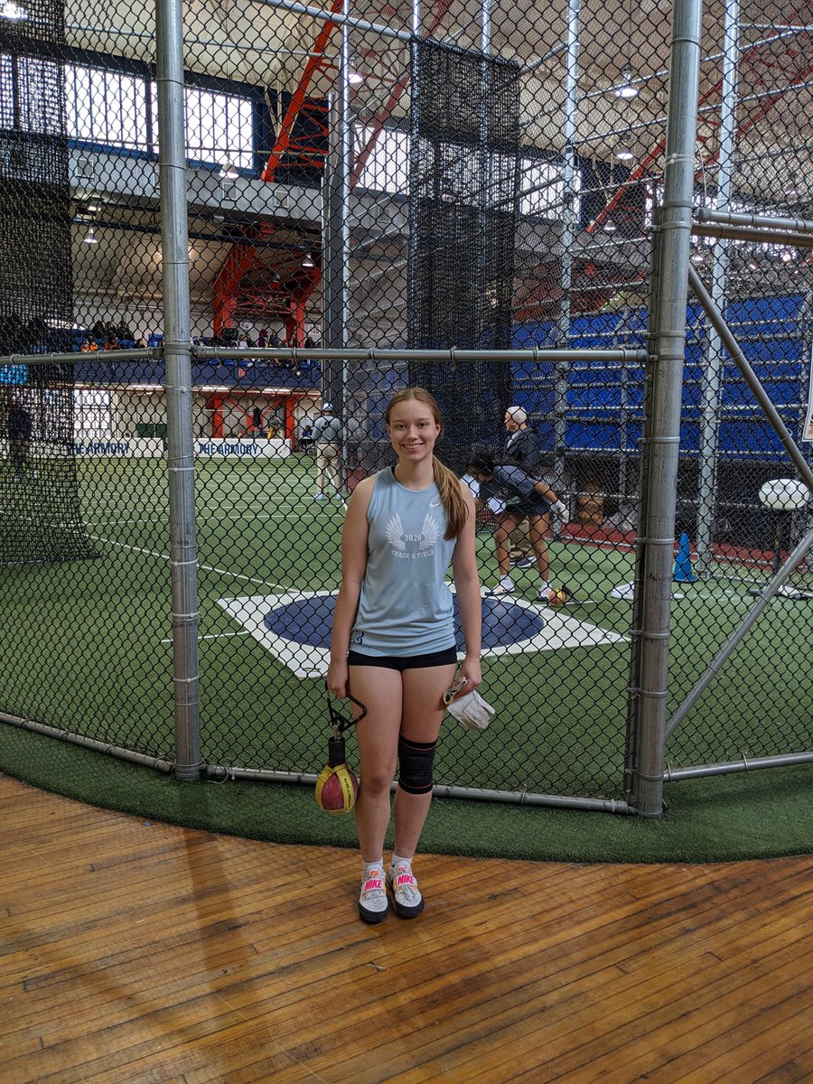 Nick_CoachBurk's tweet photo. Drew Stevens with a monster PR of 35-11.5 toss in the weight throw! Starting the meet off with a throw two feet further than her previous best was awesome to watch! Let's go Blue Devils! #TrackNation https://t.co/VMcYA5fooB