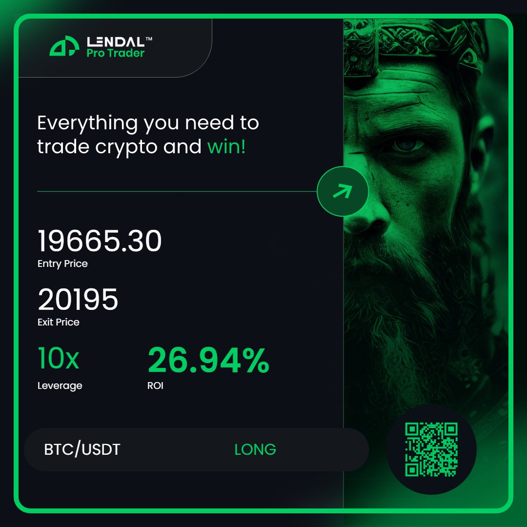 Check out my latest cheeky swing win with <a href="/LendalPro/">LΞNDAL Pro Trader</a> on BTC/USDT with an ROI of 26.94%. What are you trading with? #WinWithLendal