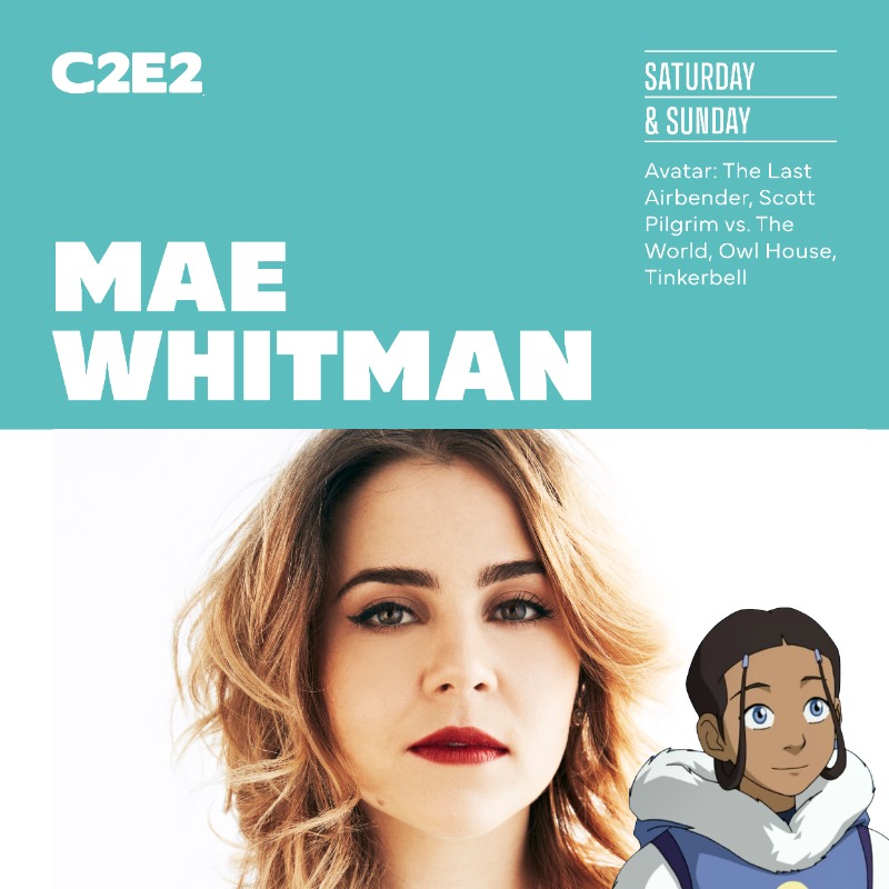 c2e2's tweet photo. Yip yip! It’s an Avatar: the Last Airbender reunion at #C2E2! For the first time ever, Zach Tyler Eisen (Aang), Mae Whitman (Katara), Jack De Sena (Sokka), and Dante Basco (Zuko) are bending together at a con! Join them on April 1 at 11:00 AM for a panel, included in your ticket: