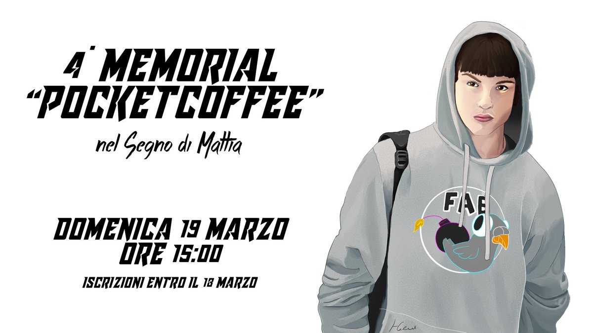 Per il 4° anno consecutivo andrà in scena il Memorial "PocketCoffee", in occasione del periodo del compleanno di Mattia Perini (PocketCoffee), scomparso nel Gennaio 2020 in un incidente, avrebbe compiuto 20 anni questo 17 Marzo.

ISCRIZIONE: start.gg/tournament/4-m…