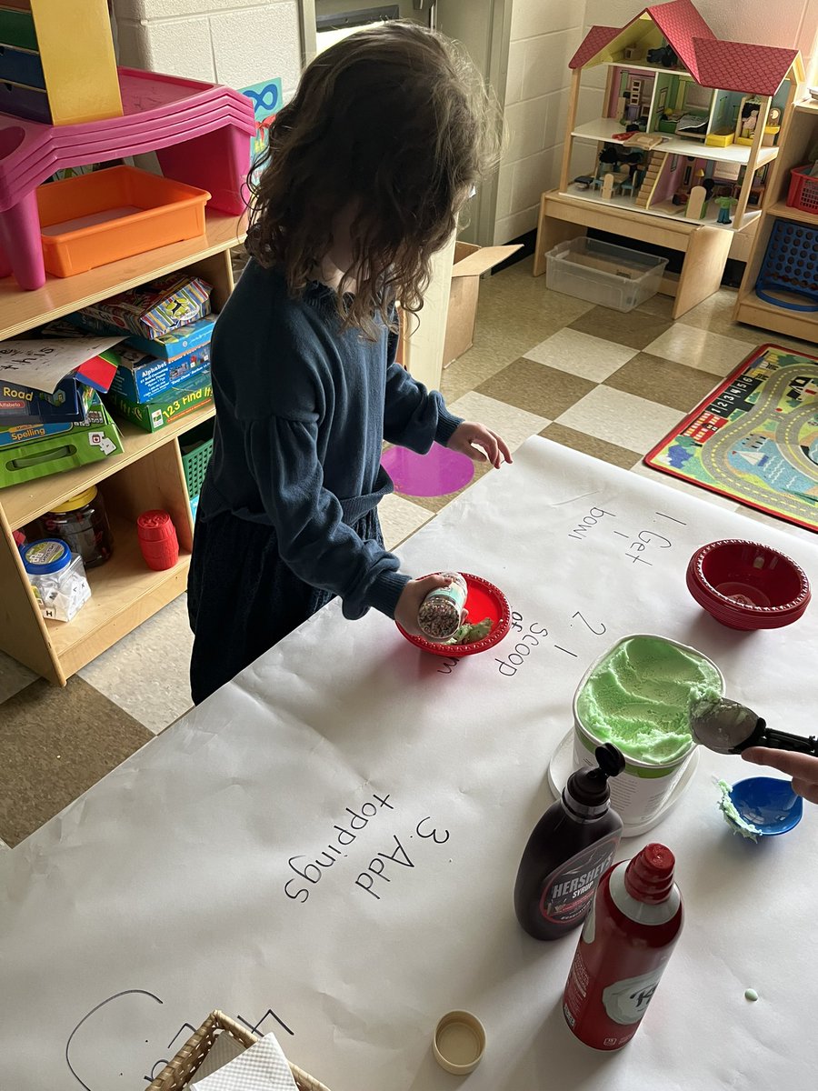 Rangerrynn2's tweet photo. How to writing is so much fun when you get to make your own ice cream sundae! #oneRCE #KinderRangers #lex1literacy https://t.co/gT5bL2Nzzj