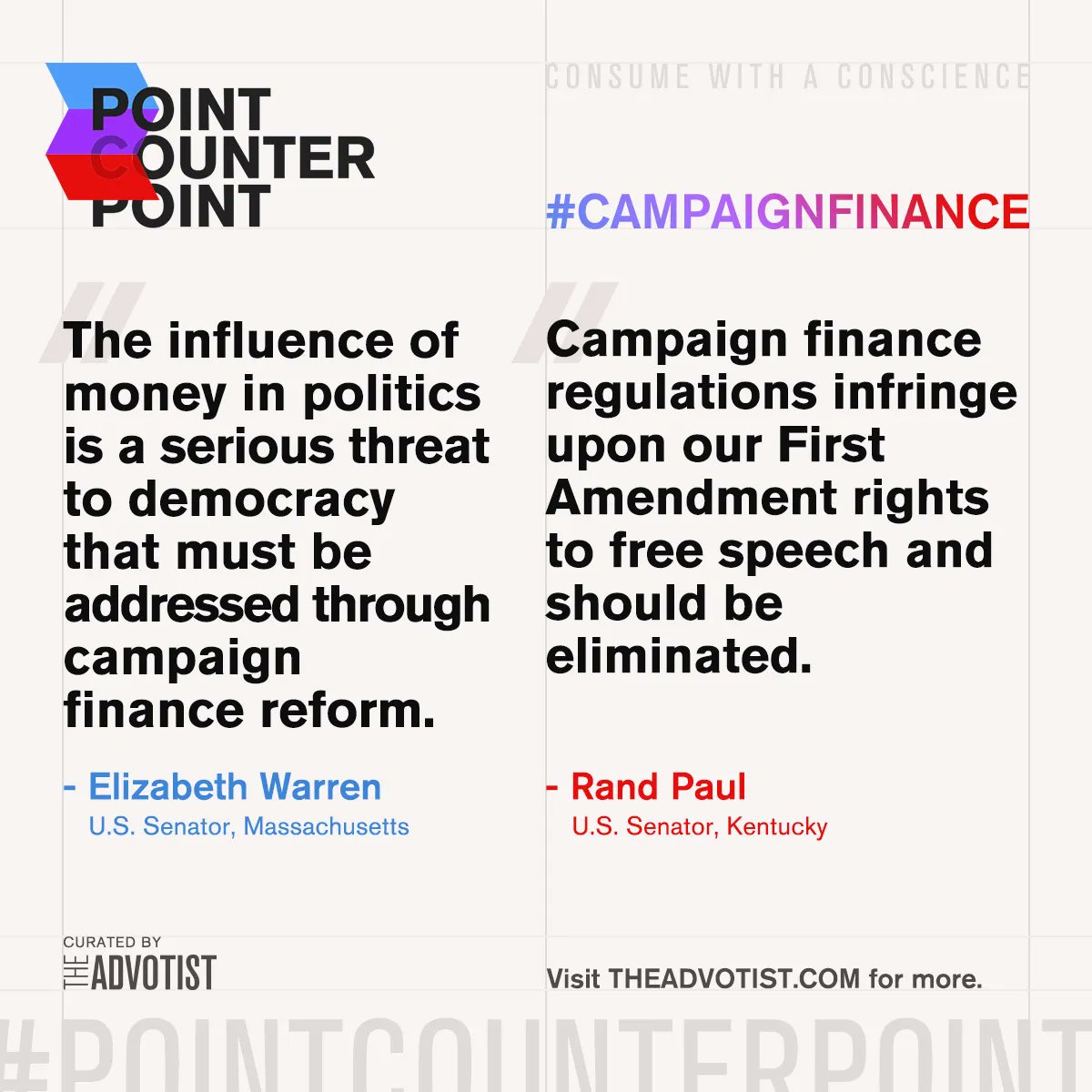 Is the role of money in politics a threat to democracy or a necessary expression of free speech? Elizabeth Warren calls for campaign finance reform, while Rand Paul argues that regulations infringe on First Amendment rights. What's your take? #CampaignFinanceReform #FreeSpeech