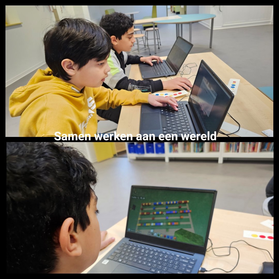 Wij werken we met Minecraft Education Edition. Leerlingen maken een wereld van reeksen voor kleuters. Samen werken en ontdekken met de kleuter. Daarna reflecteren,  wat ging goed, wat kan beter. Fijn om dit proces te mogen volgen. <a href="/PlayCraftLearn/">Minecraft Education</a> <a href="/StichtingProo/">Stichting Proo</a>