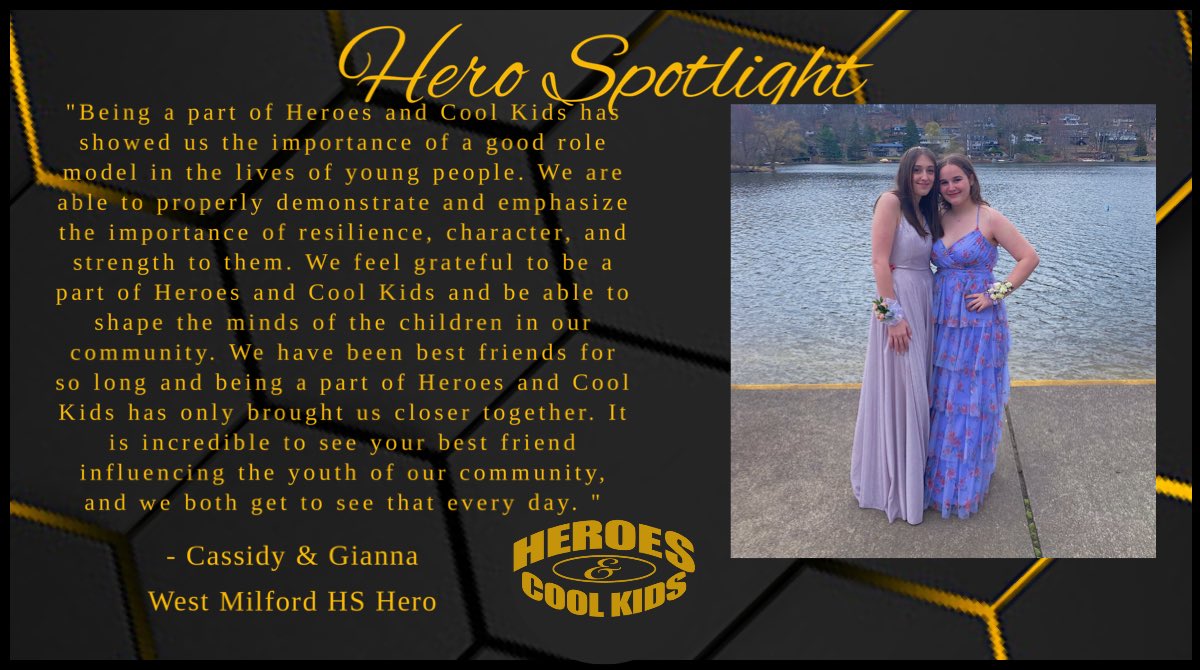 WMHSPE's tweet image. There’s nothing better than being able to share the @HeroesCoolKids spotlight than with your best friend. Our HCK senior spotlights this week are Cassidy &amp;amp; Gianna. @WestMilfordSupt @daniel_novak_WM @WMAthleticDept @2bringinglight2 @WMTHSPrincipal
