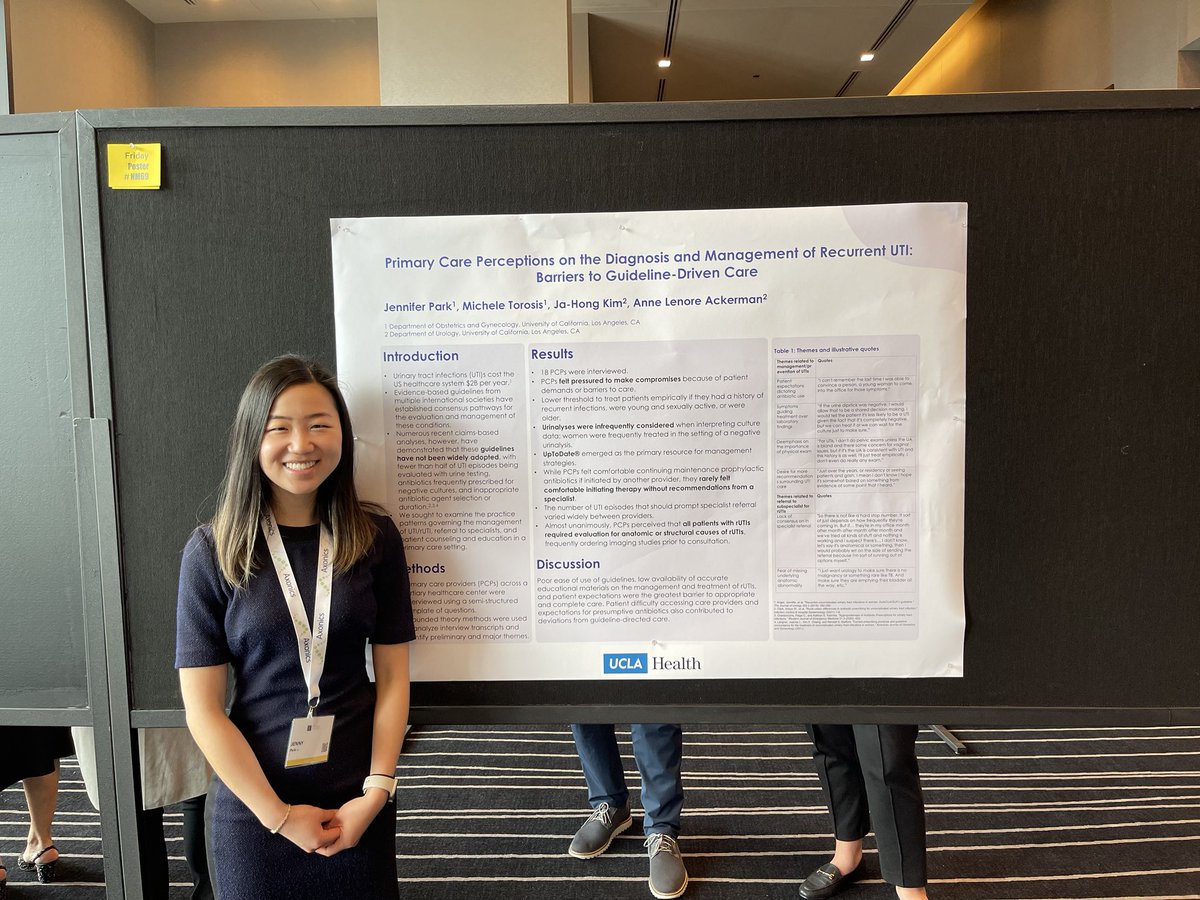 Some fantastic work by Jennifer Park, MD and @mtorosis exploring the institutional obstacles PCPs face delivering guideline-driven UTI care #sufu2023 ⁦<a href="/sufuorg/">SUFU</a>⁩