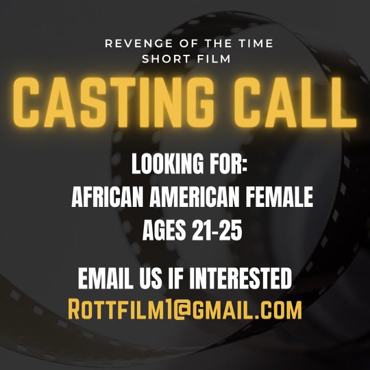 SoziNotIso's tweet photo. Round 2 of casting!

We’re looking for a 21-25 yr old African-American female, for our lead role. 🤲🏿

Please send a self tape in to ROTTFILM1@gmail.com

we love extras, so if you’re interested, please send your name, number, and picture to the email - put EXTRA in the subject. https://t.co/iNn1H8Qg5R