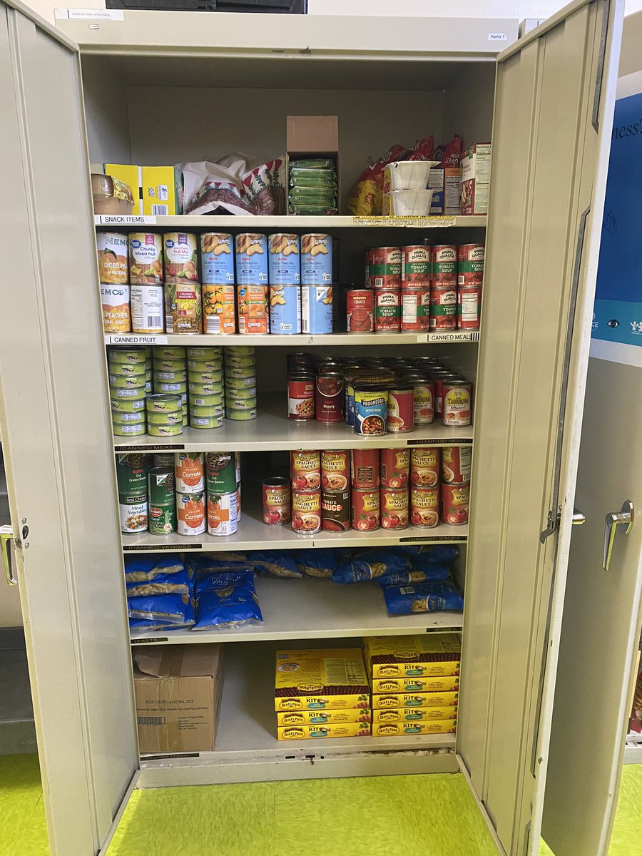 Just one of our pantry cabinets here at Quest South. Optional snack bags are offered each Friday, so it’s time to get the bags ready!