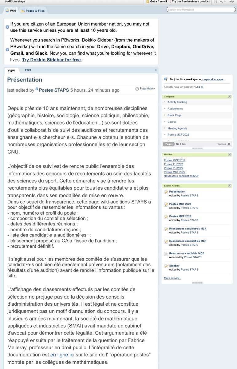 S2MgmtSport's tweet photo. AUDITIONS STAPS 

Pour rappel, le « Wiki Auditions Staps » (CNU 74) est ouvert pour la campagne de recrutement MCF et PU 2023. 

—> lien du site web : https://t.co/0qV7oRdeNo https://t.co/1CfvATQ190